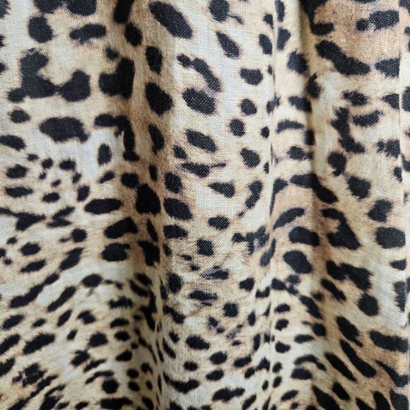 Johnny Was Linen Woman Leopard Floral Mini Dress 1X Boho Luxe Statement Embroide - Picture 8 of 13